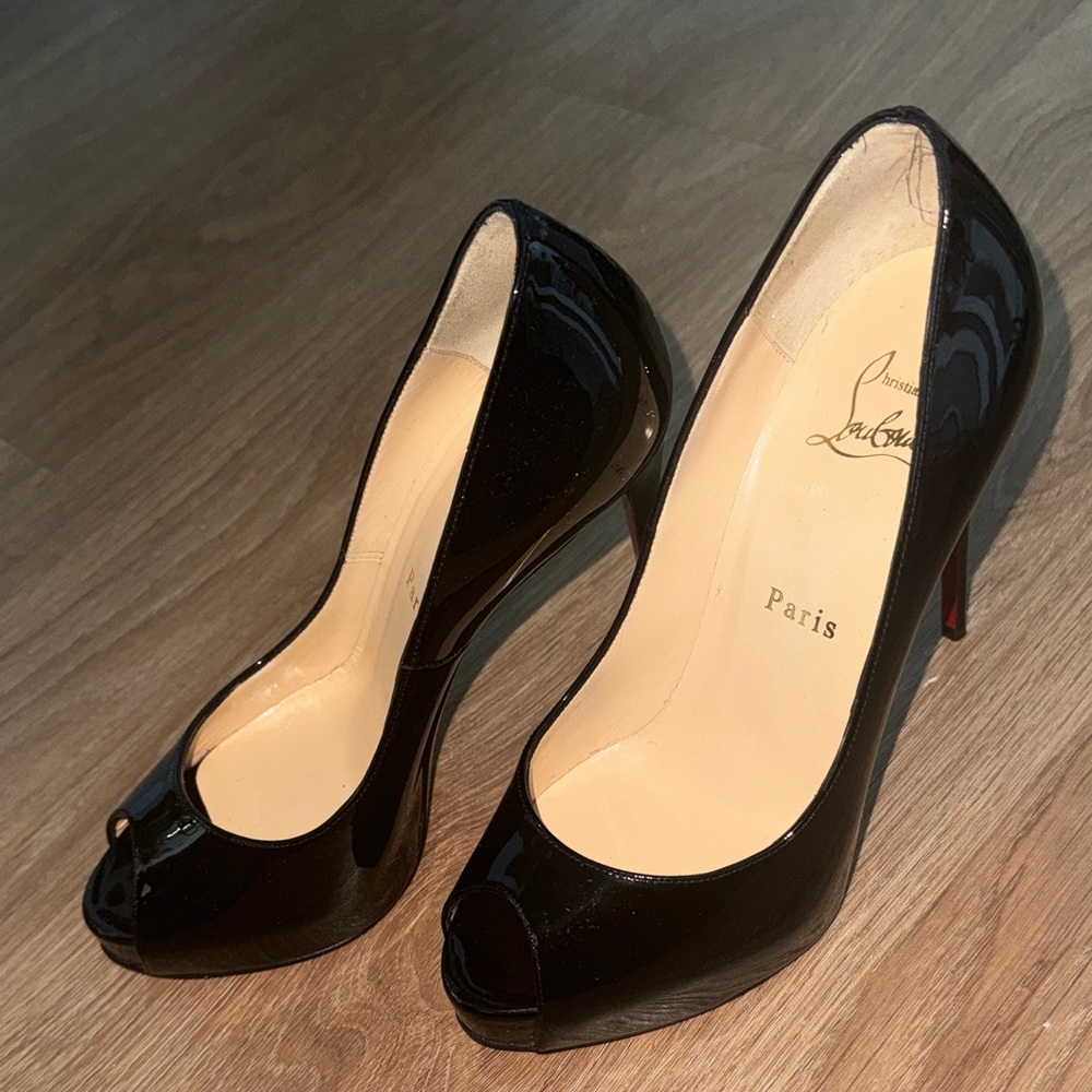 Lady Z- Elegant Black Peep-Toe Stilettos